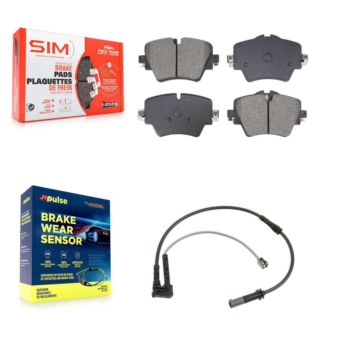 Front Semi-Metallic Brake Pad & Wear Sensor Kit For BMW X1 Mini Cooper Countryman X2 228i KSW-100795