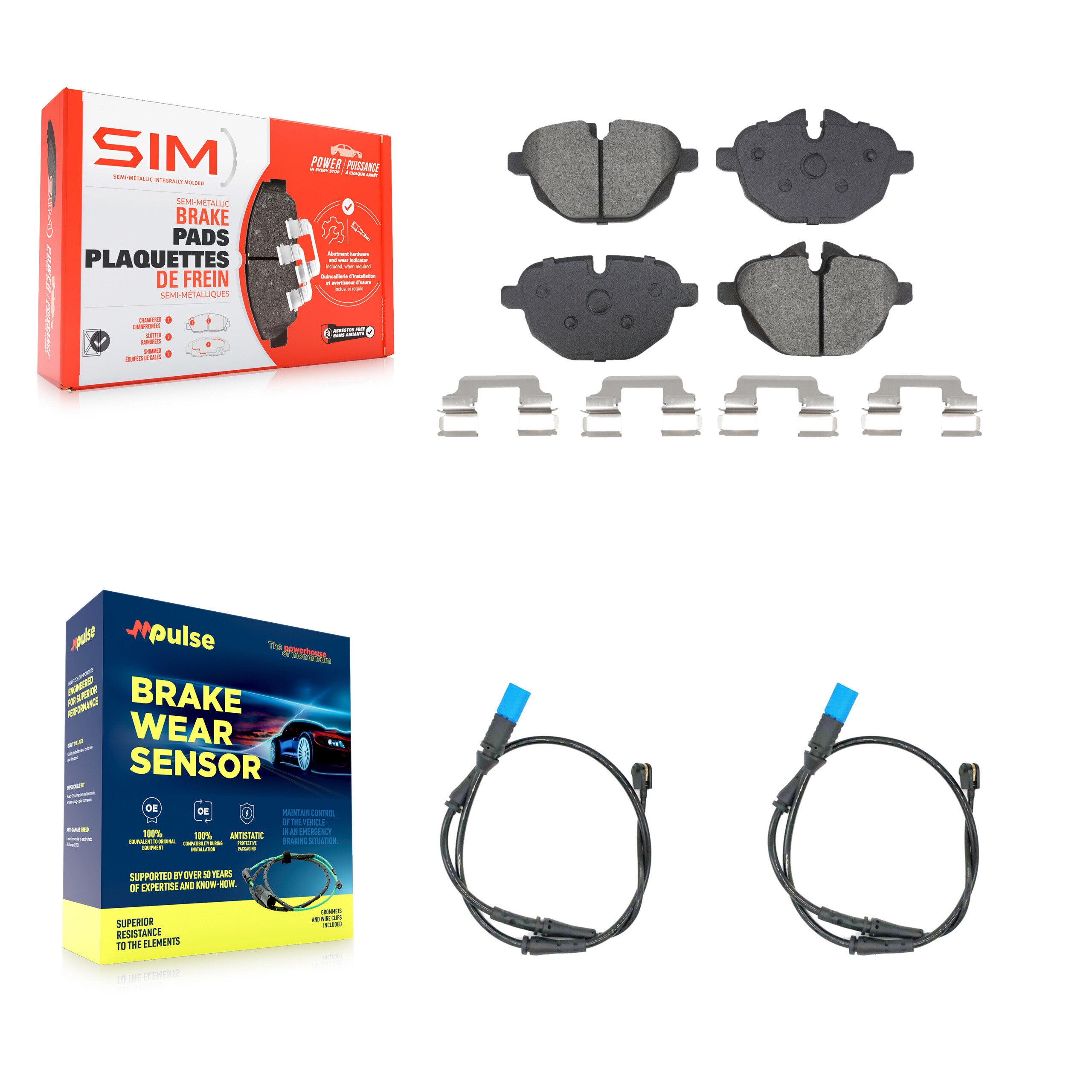 Rear Semi-Metallic Disc Brake Pads And Wear Sensors Kit For BMW X3 KSW-100807