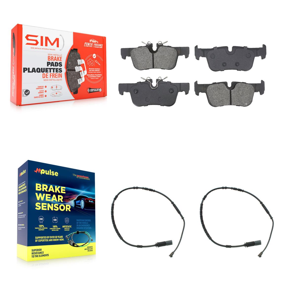 Rear Semi-Metallic Disc Brake Pads And Wear Sensors Kit For BMW i3 i3s KSW-100812