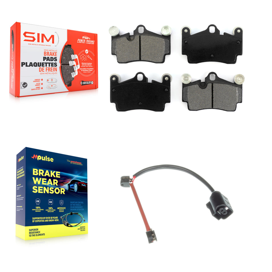 Rear Semi-Metallic Disc Brake Pads Wear Sensor Kit For Audi Q7 Porsche Cayenne Volkswagen KSW-100819