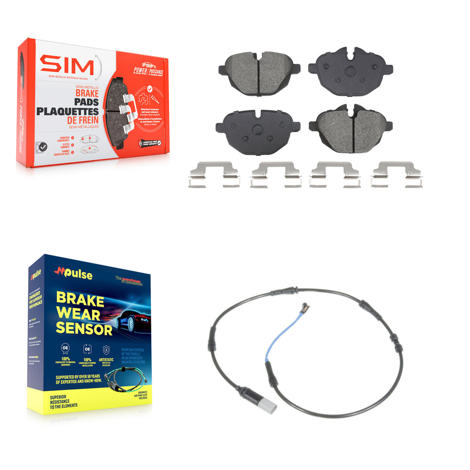 Rear Semi-Metallic Brake Pad Wear Sensor Kit For BMW 535i xDrive 528i 535d ActiveHybrid 5 KSW-100821
