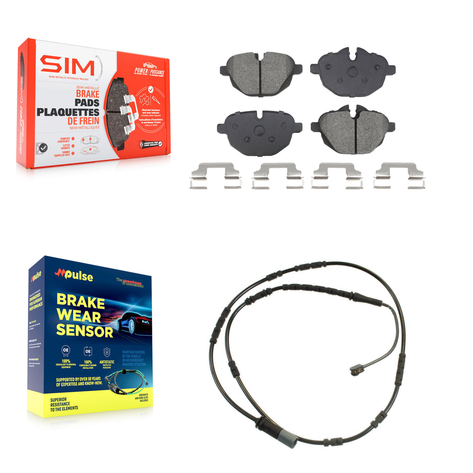 Rear Semi-Metallic Disc Brake Pads And Wear Sensors Kit For BMW i8 KSW-100823