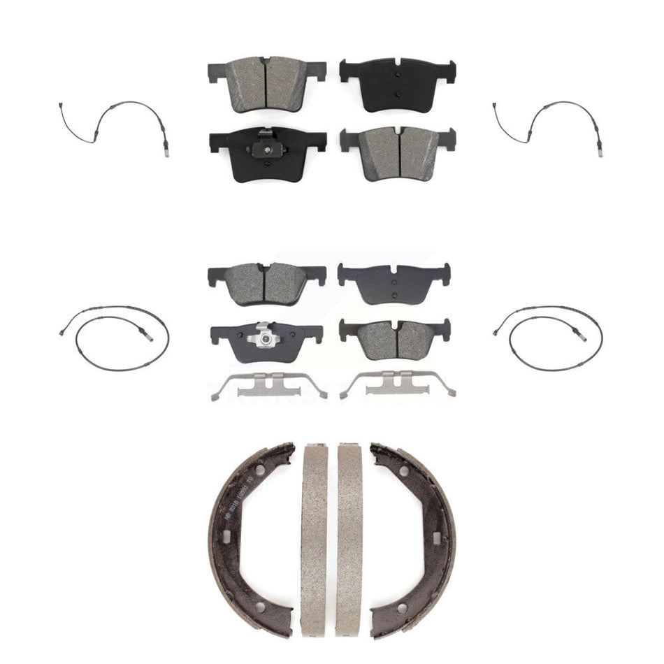 Front Rear Semi-Metallic Brake Pads & Wear Sensor Kit (7Pc) For BMW 320i xDrive 328d 2.0L KSW-100835