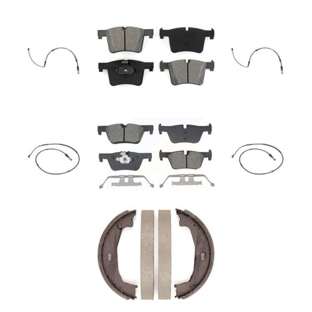 Front Rear Semi-Metallic Brake Pads & Wear Sensor Kit (7Pc) For BMW 320i xDrive 328d 2.0L KSW-100836