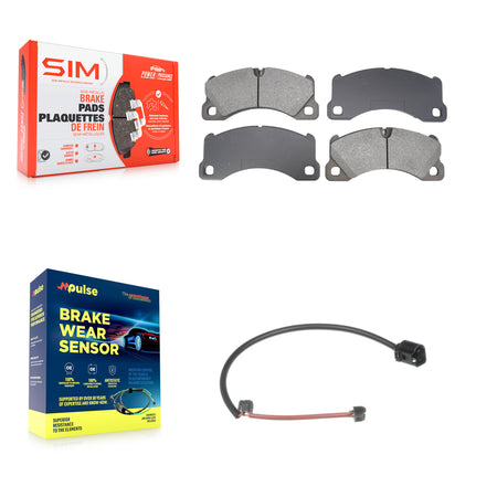 Front Semi-Metallic Disc Brake Pads And Wear Sensors Kit For Porsche Cayenne KSW-100851