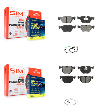 Front Rear Semi-Metallic Disc Brake Pads And Wear Sensors Kit For BMW X3 3.0L KSW-100869