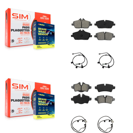 Front Rear Semi-Metallic Disc Brake Pads And Wear Sensors Kit For Mini Cooper KSW-100881