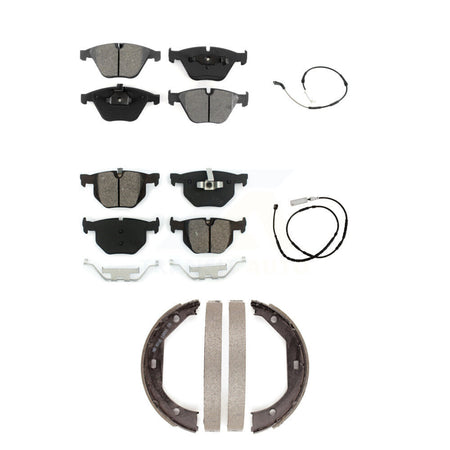 Front Rear Semi-Metallic Brake Pad & Wear Sensor Kit (5Pc) For BMW X1 xDrive35i with 3.0L KSW-100895
