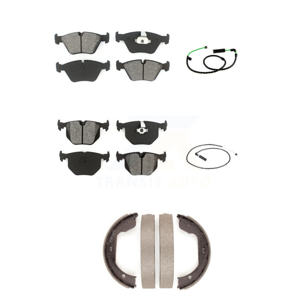 Front Rear Semi-Metallic Disc Brake Pads And Wear Sensors Kit (5Pc) For BMW X3 3.0L KSW-100897