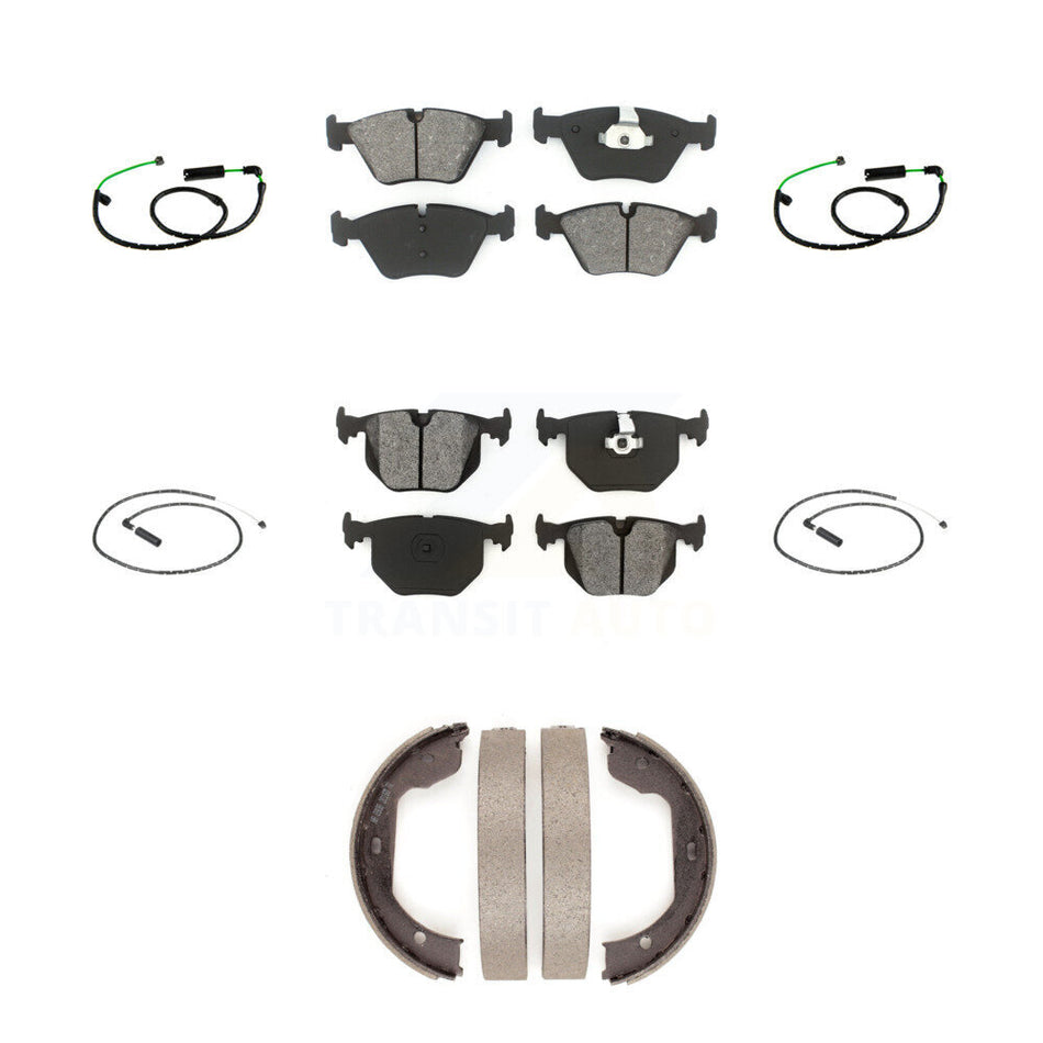 Front Rear Semi-Metallic Disc Brake Pads And Wear Sensors Kit (7Pc) For BMW X3 3.0L KSW-100898