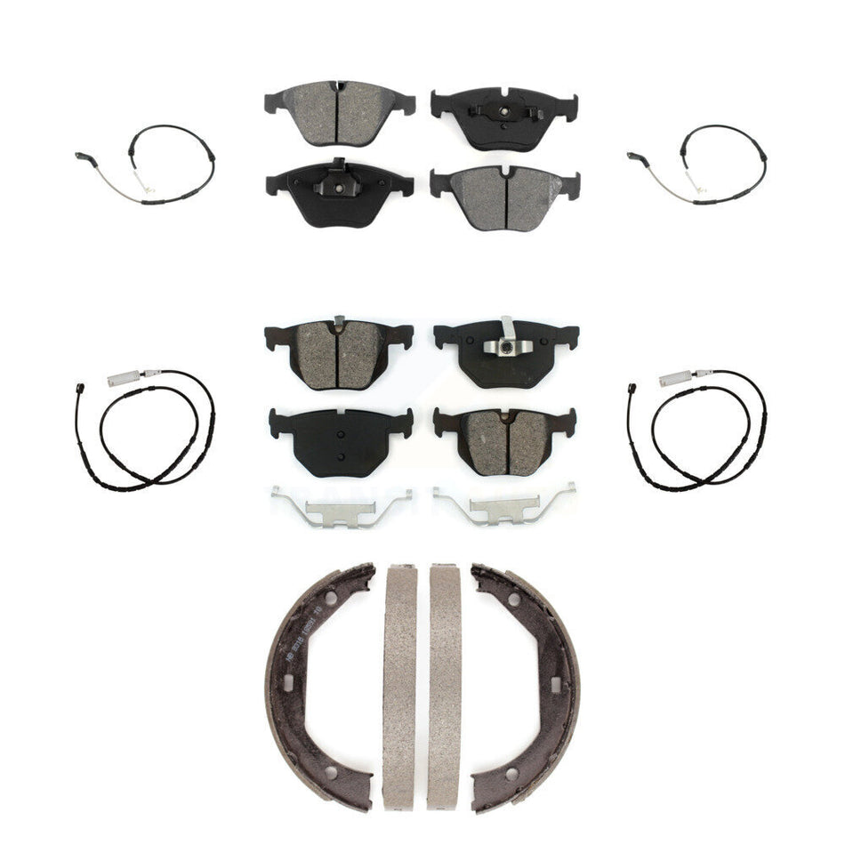 Front Rear Semi-Metallic Brake Pad & Wear Sensor Kit (7Pc) For BMW X1 xDrive35i with 3.0L KSW-100902