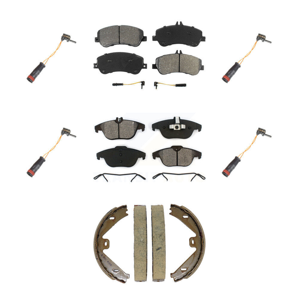 Front Rear Semi-Metallic Brake Pad & Extra Wear Sensor Kit (7Pc) For Mercedes-Benz GLK350 KSW-100906