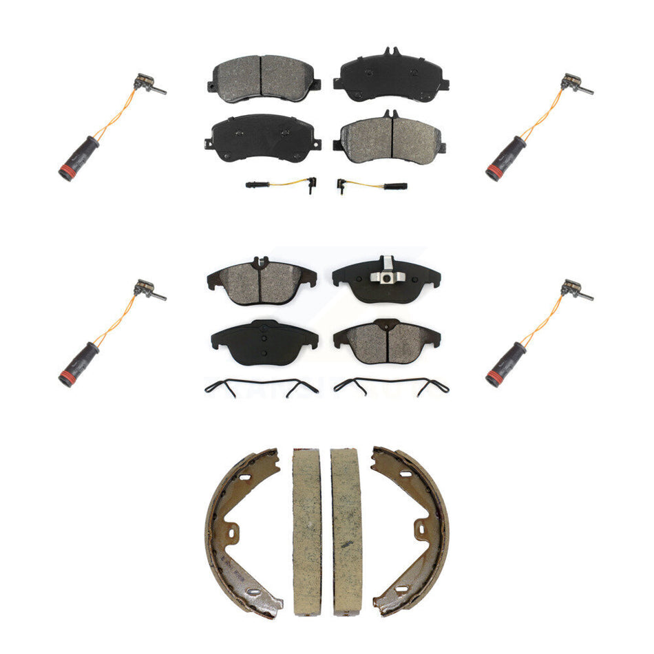 Front Rear Semi-Metallic Brake Pad & Extra Wear Sensor Kit (7Pc) For Mercedes-Benz GLK350 KSW-100906