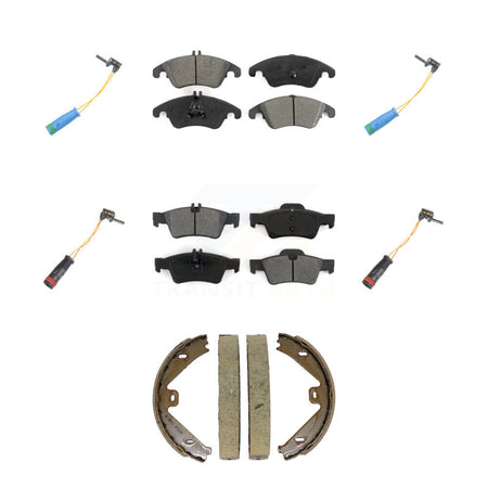 Front Rear Semi-Metallic Disc Brake Pads And Wear Sensor Kit (7Pc) For Mercedes-Benz E400 KSW-100908