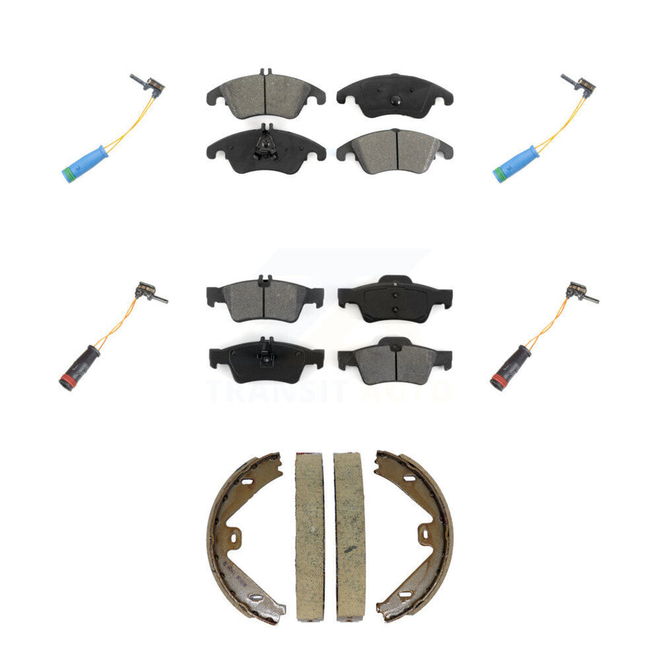 Front Rear Semi-Metallic Disc Brake Pads And Wear Sensor Kit (7Pc) For Mercedes-Benz E400 KSW-100908