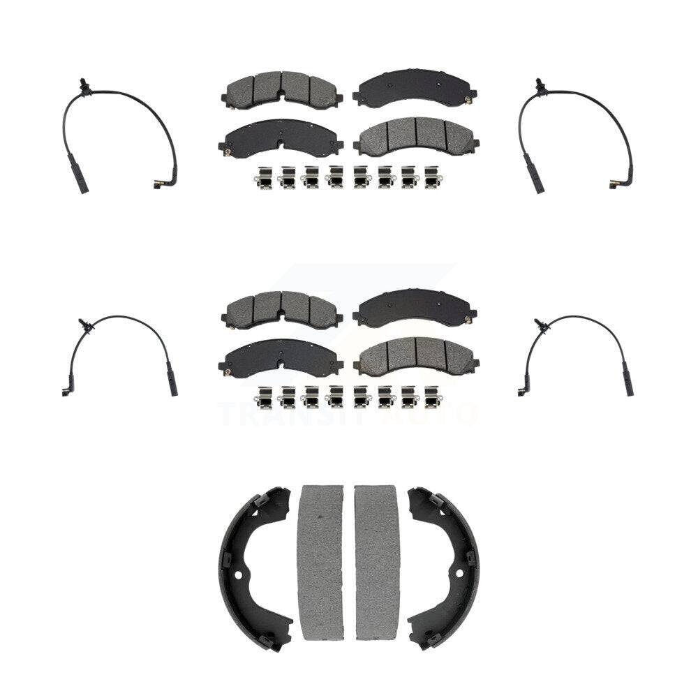 Front Rear Semi-Metallic Brake Pad Wear Sensor Kit (7Pc) For GMC Chevrolet Sierra 2500 HD KSW-100909