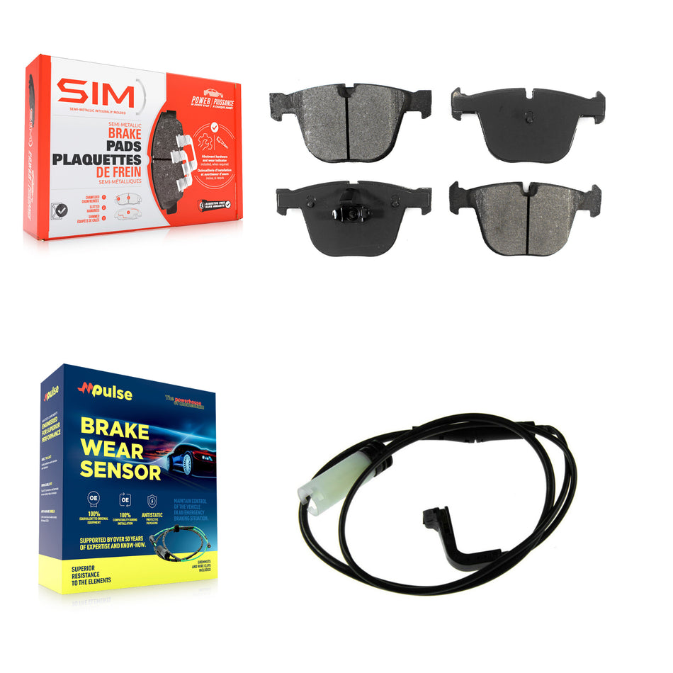 Rear Semi-Metallic Disc Brake Pads And Wear Sensors Kit For 2007-2010 BMW M5 KSW-100924