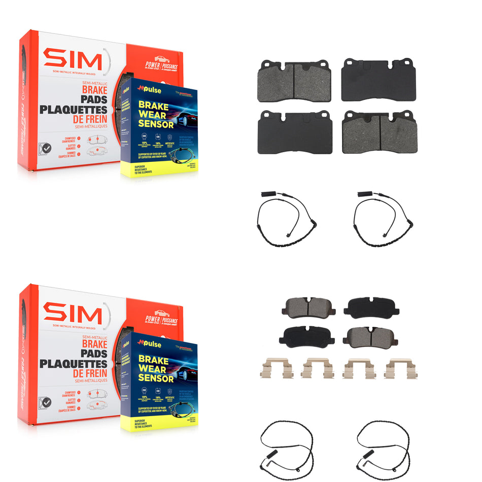 Front Rear Semi-Metallic Disc Brake Pads And Wear Sensors Kit For Land Rover Range KSW-100935