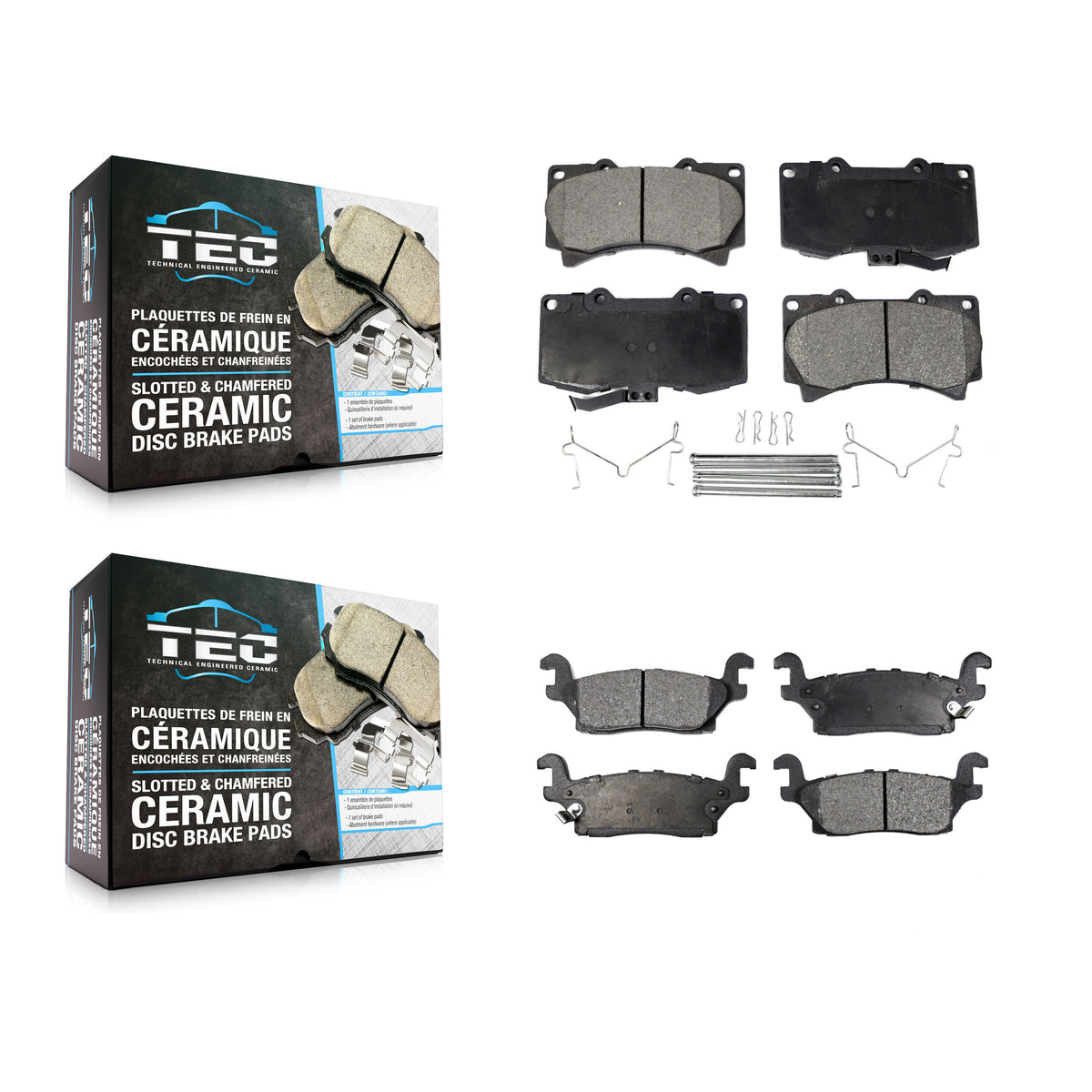 Front Rear Ceramic Brake Pads Kit For Hummer H3 H3T KTC-100074