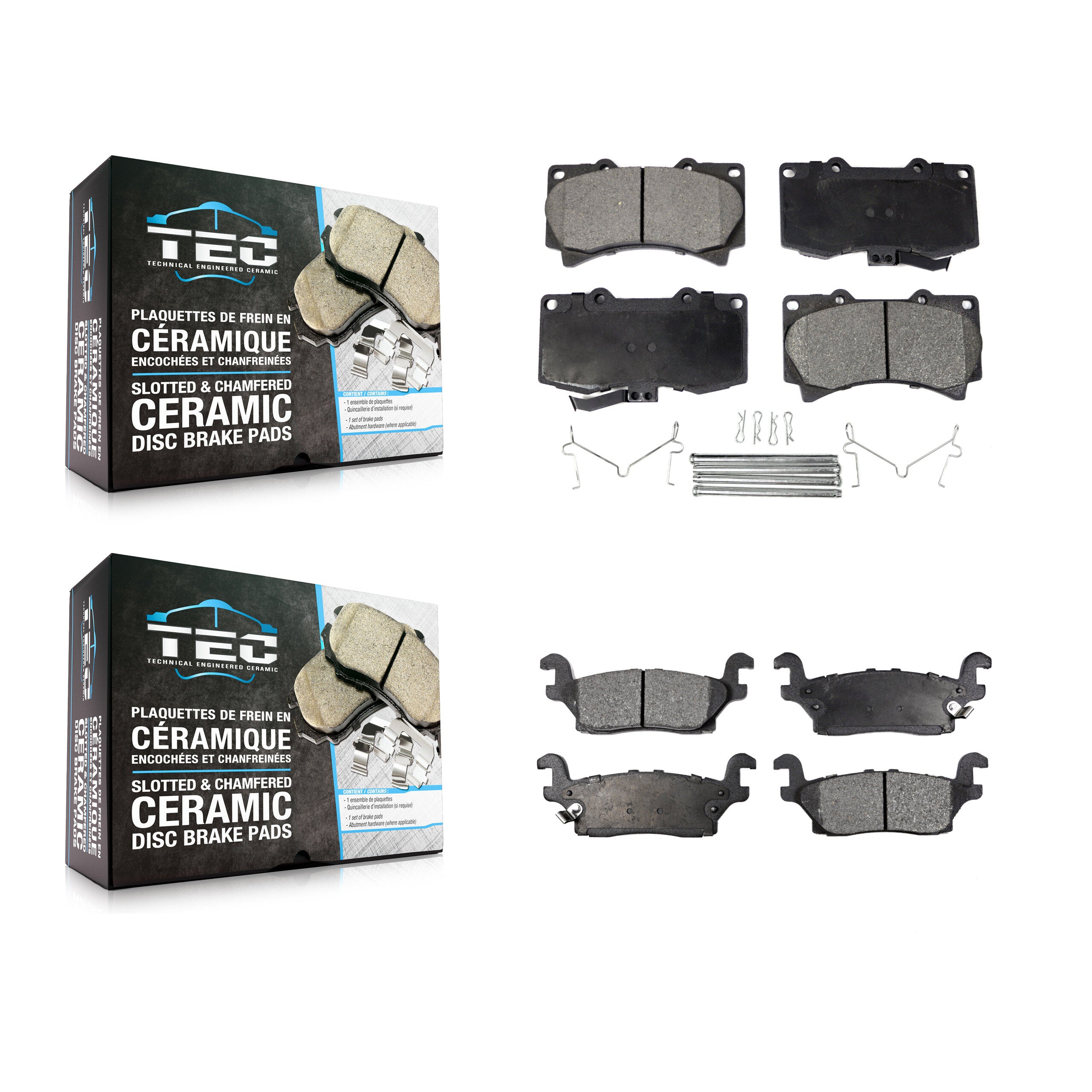 Front Rear Ceramic Brake Pads Kit For Hummer H3 H3T KTC-100074