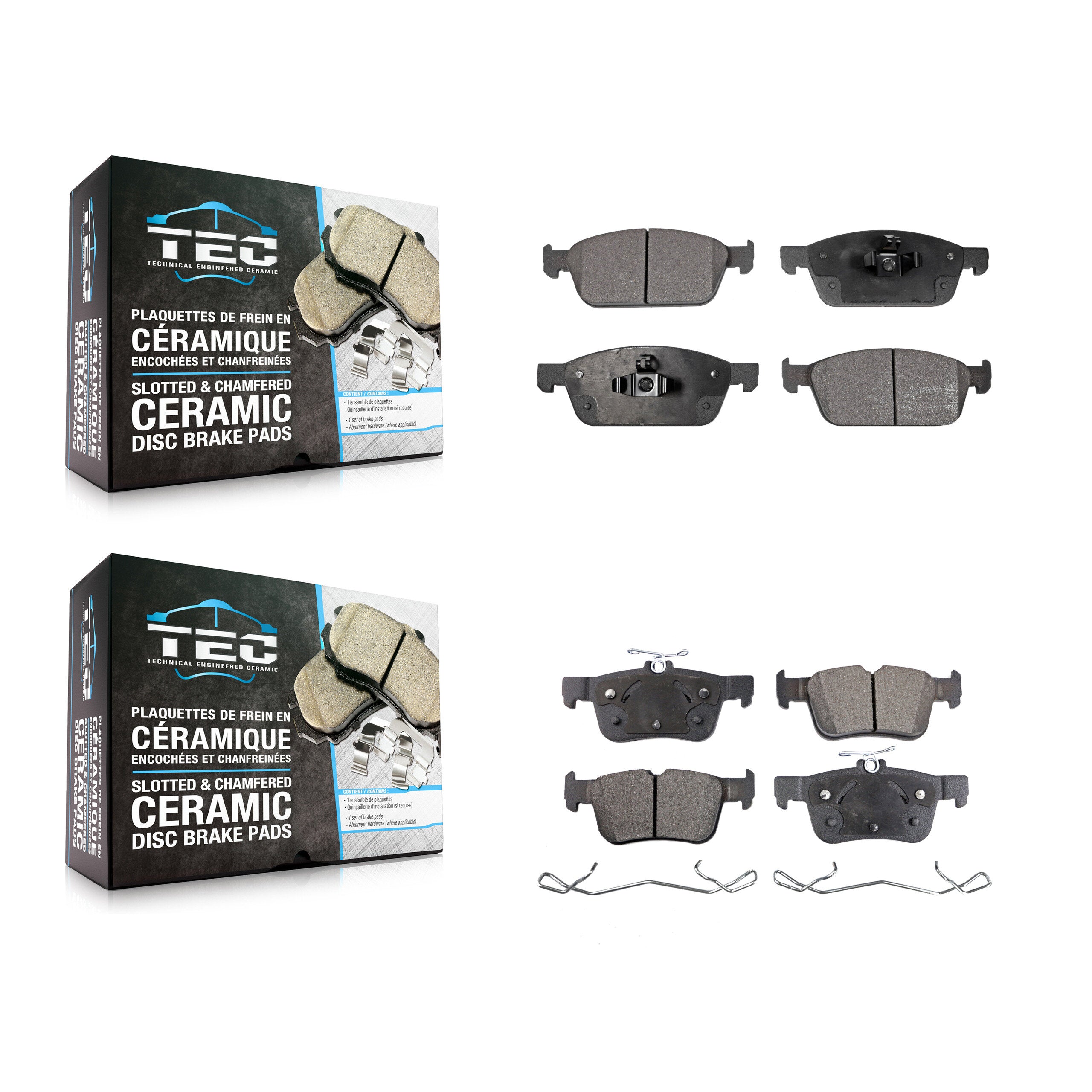 Front Rear Ceramic Brake Pads Kit For Ford Escape Lincoln MKC KTC-100273