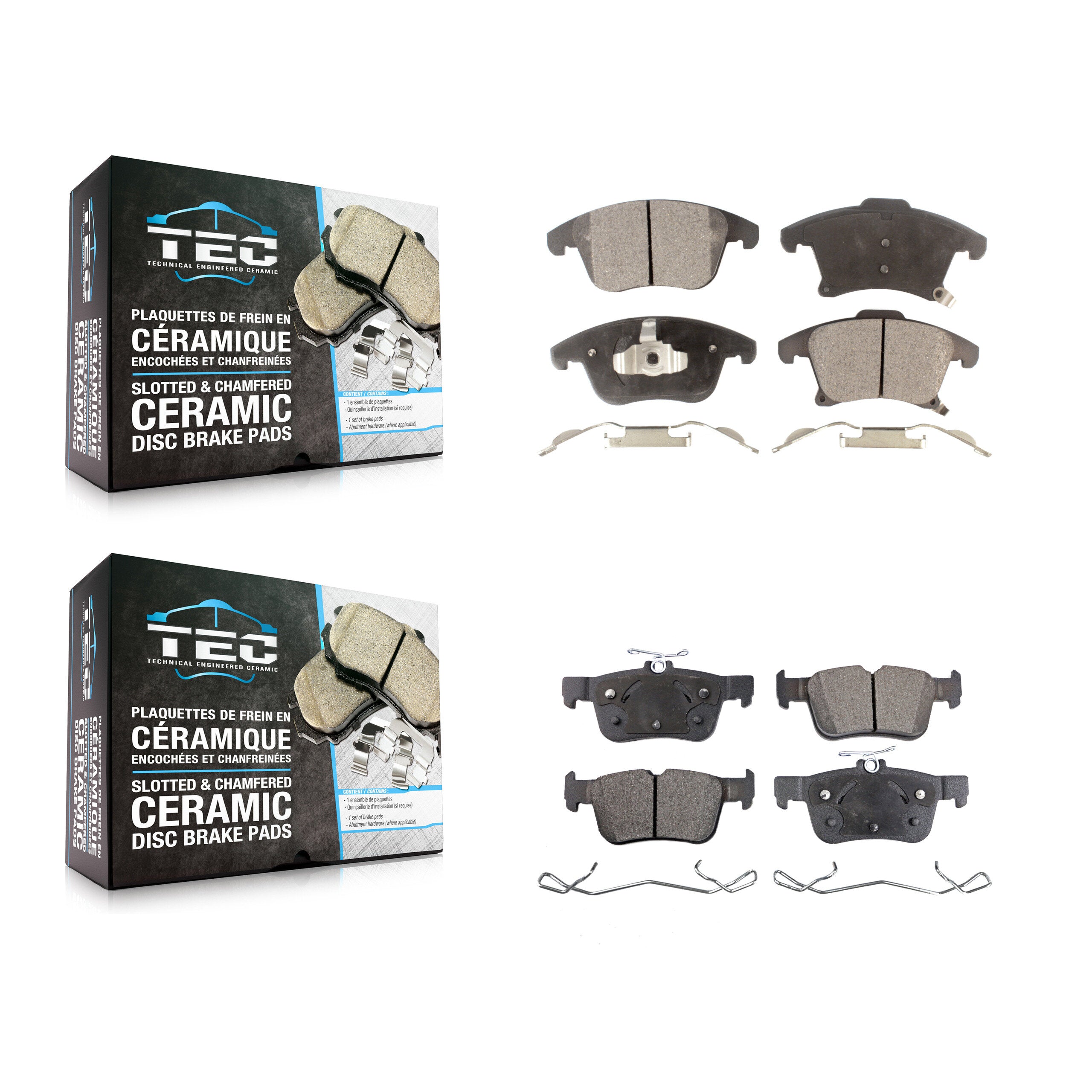 Front Rear Ceramic Brake Pads Kit For Ford Fusion Lincoln MKZ SSV Plug-In Hybrid KTC-100276