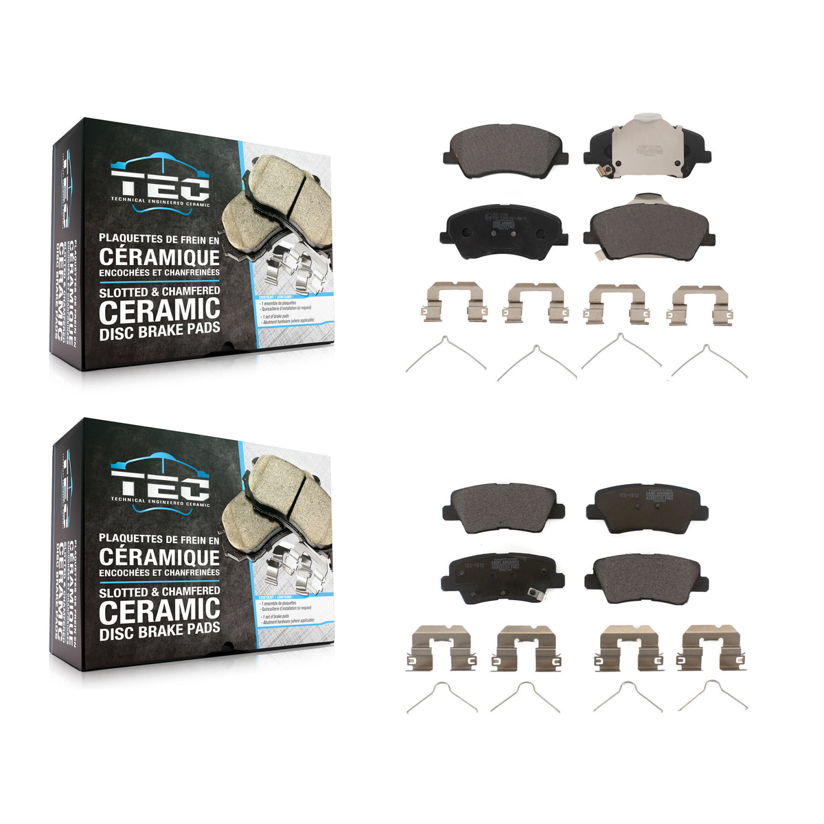 Front Rear Ceramic Brake Pads Kit For Kia Rio Hyundai Accent KTC-100642