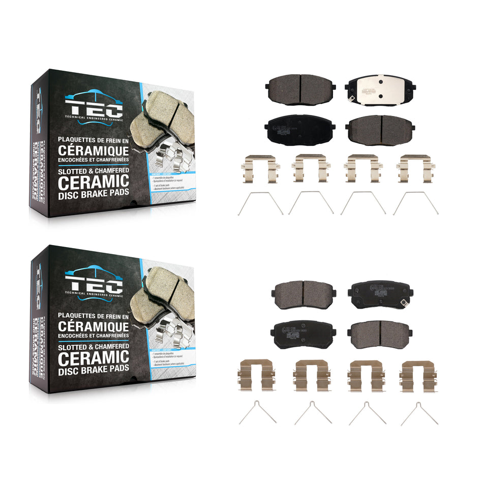 Front Rear Ceramic Brake Pads Kit For Hyundai Kona Kia Seltos KTC-100652