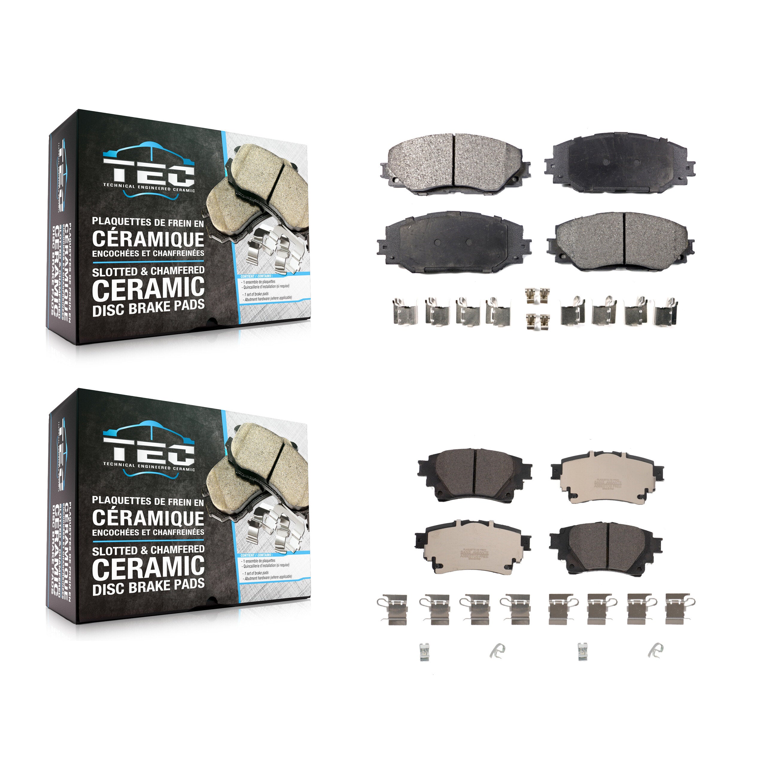 Front Rear Ceramic Brake Pad Kit For 2019 Toyota Corolla 1.8L With Electric Parking KTC-100662