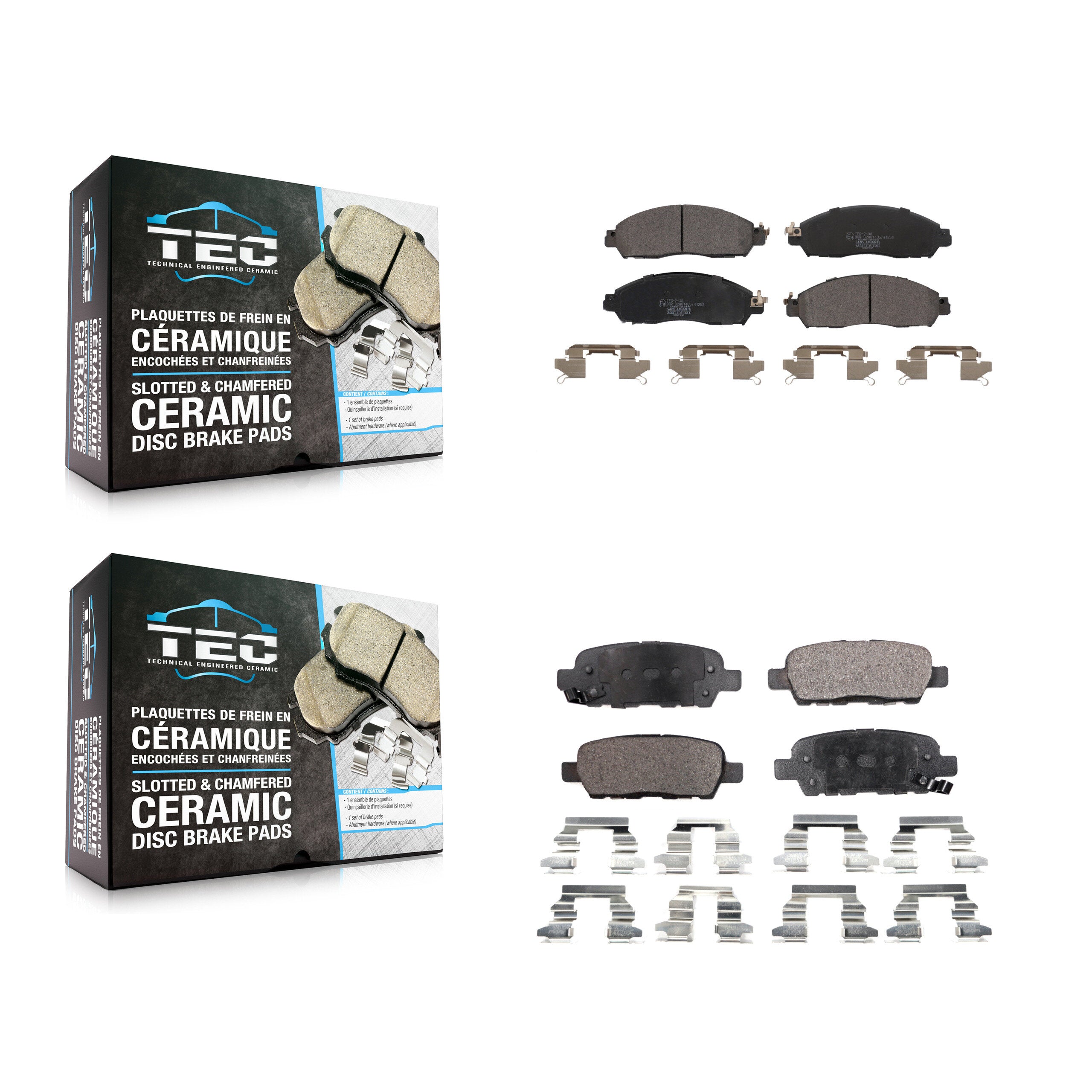 Front Rear Ceramic Brake Pads Kit For Nissan LEAF KTC-100676