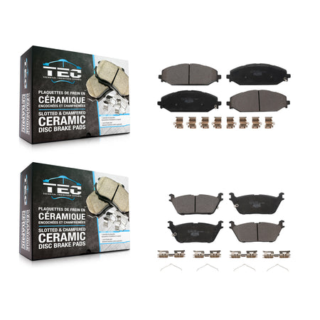 Front Rear Ceramic Brake Pads Kit For Ram 1500 Jeep Wagoneer Grand L KTC-100695
