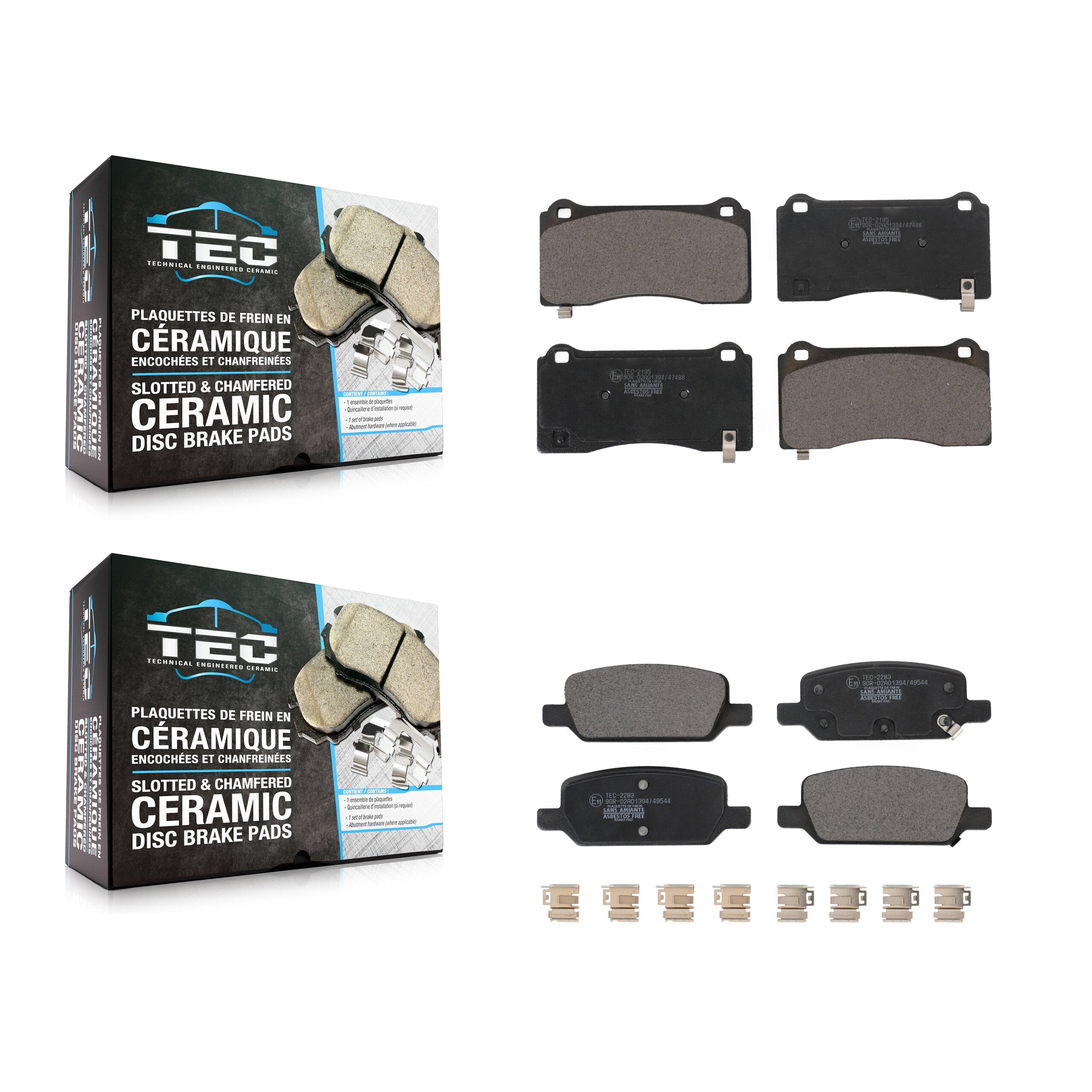 Front Rear Ceramic Brake Pads Kit For 2017-2023 Tesla 3 With Gray Painted Calipers KTC-100700