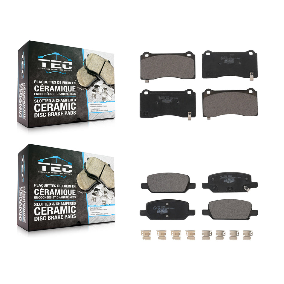 Front Rear Ceramic Brake Pads Kit For 2017-2023 Tesla 3 With Gray Painted Calipers KTC-100700