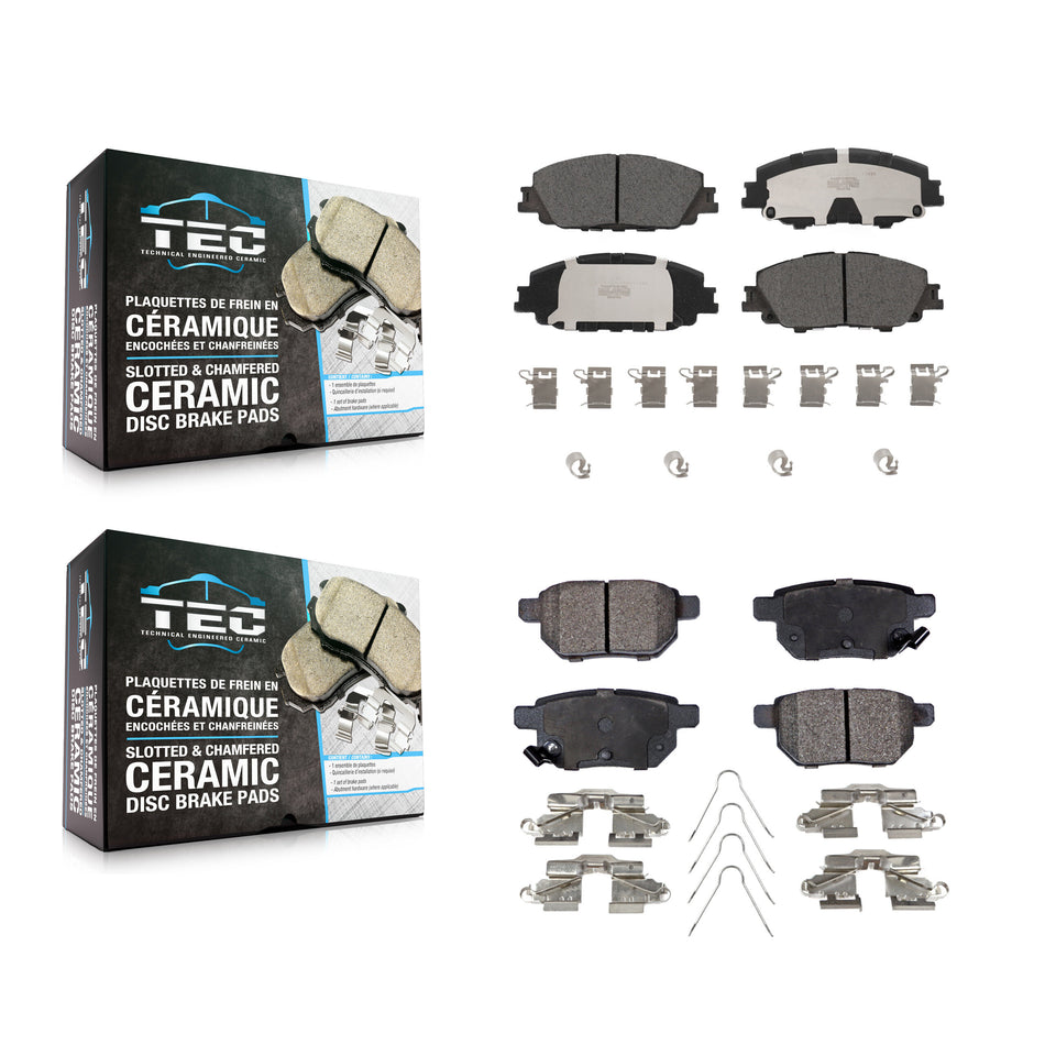 Front Rear Ceramic Brake Pads Kit For Toyota Corolla Prius Prime KTC-100706
