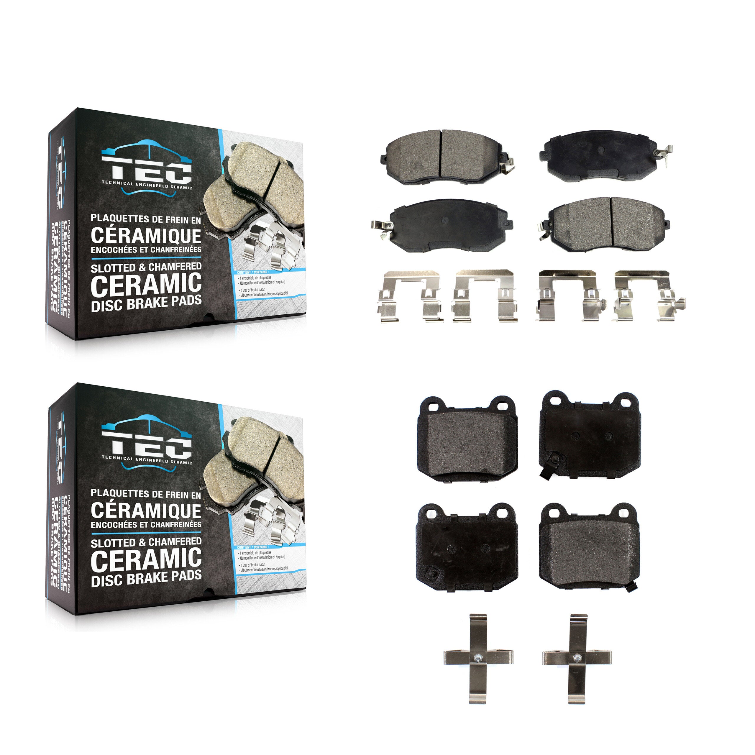 Front Rear Ceramic Brake Pads Kit For 17 Subaru BRZ Limited Premium Without Brembo Brakes KTC-100724