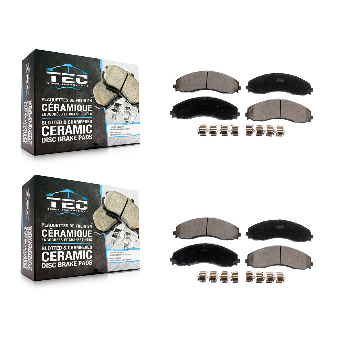Front Rear Ceramic Brake Pads Kit For Ford F-450 Super Duty F-550 F-600 KTC-100725
