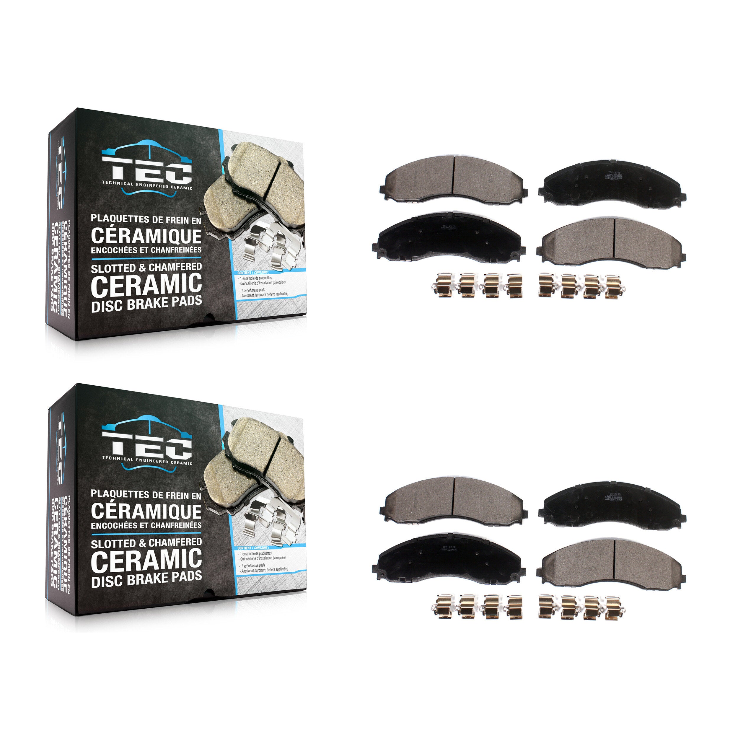 Front Rear Ceramic Brake Pads Kit For Ford F-450 Super Duty F-550 F-600 KTC-100725