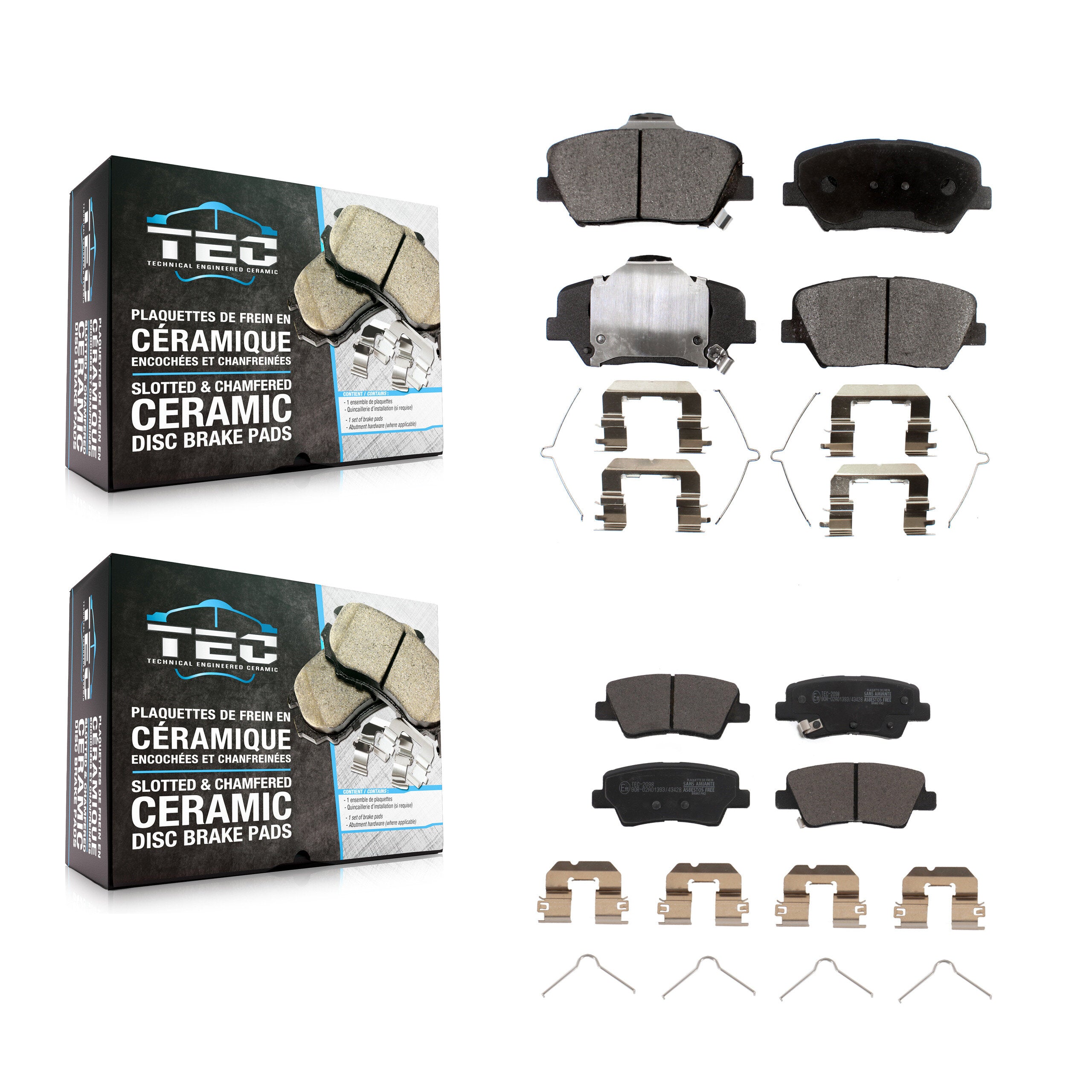 Front Rear Ceramic Brake Pads Kit For 2019-2022 Hyundai Nexo KTC-100775