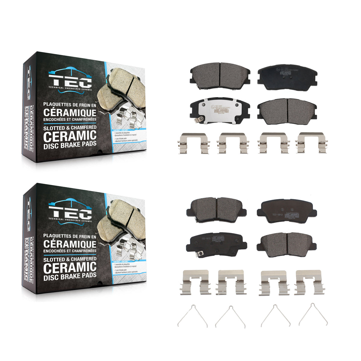Front Rear Ceramic Brake Pads Kit For Kia Soul EV KTC-100784