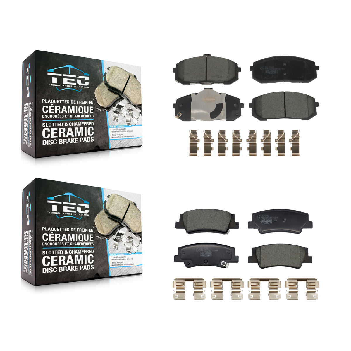 Front Rear Ceramic Brake Pads Kit For Hyundai Sonata Kia Niro EV K5 KTC-100801