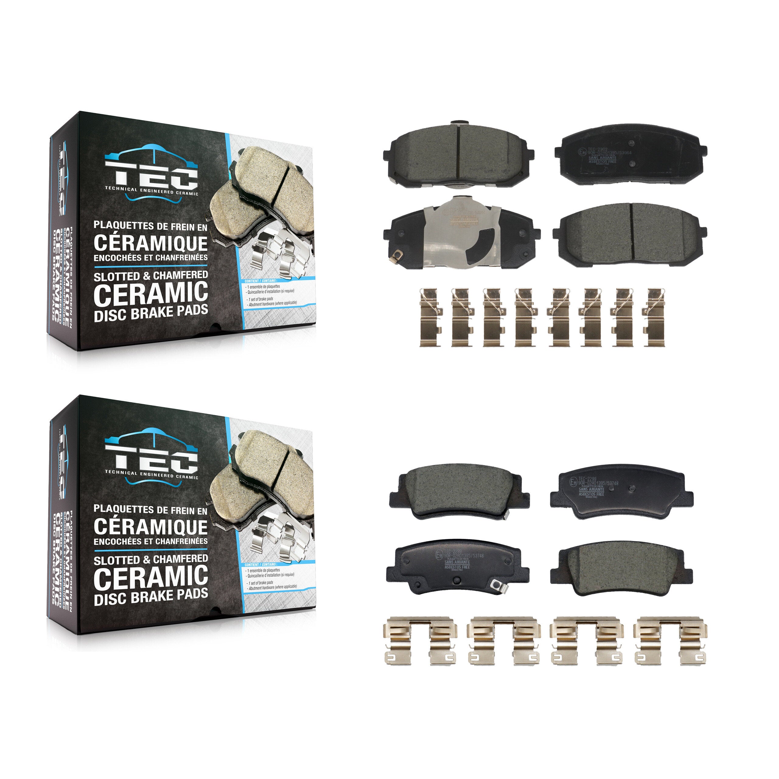 Front Rear Ceramic Brake Pads Kit For Hyundai Sonata Kia Niro EV K5 KTC-100801