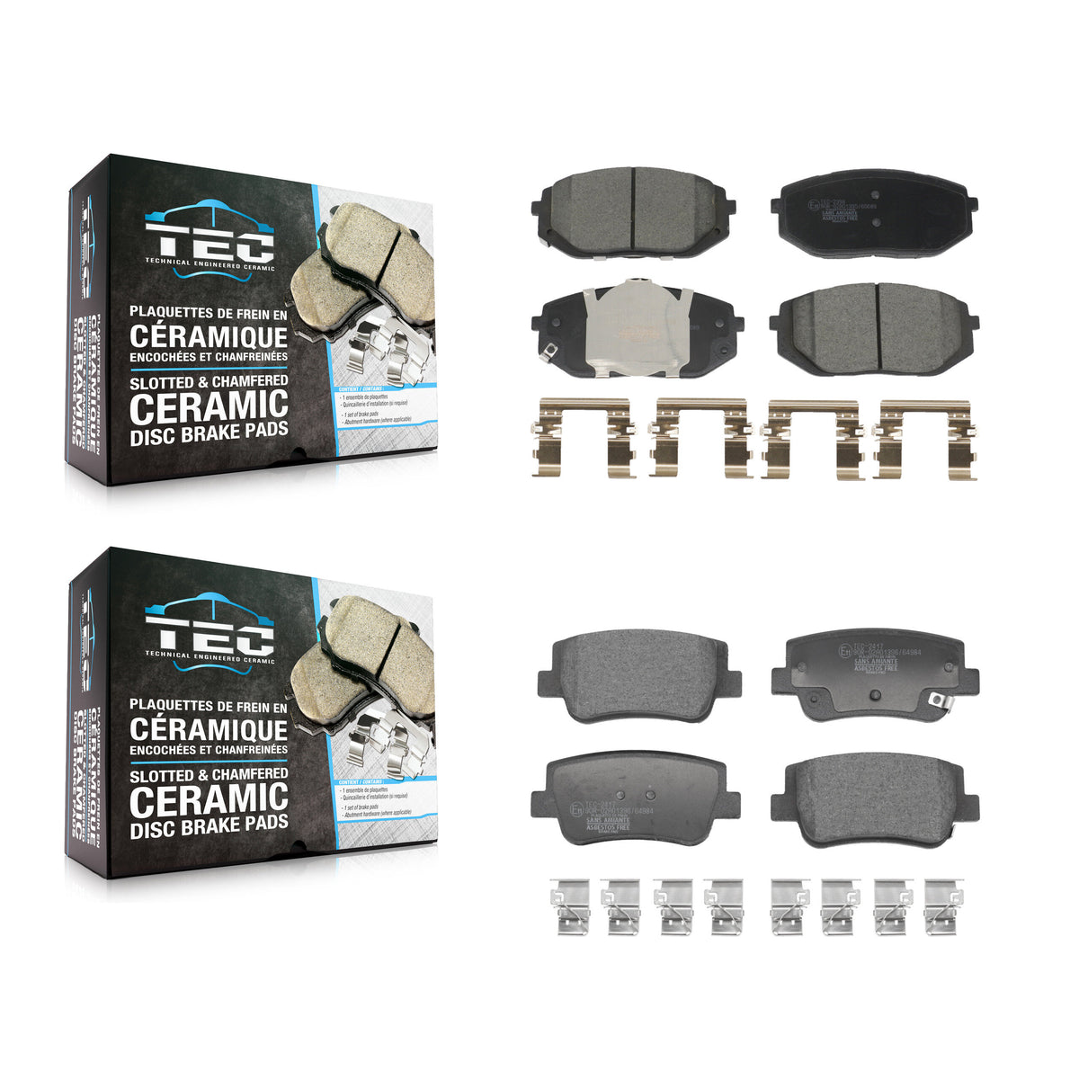 Front Rear Ceramic Brake Pads Kit For Hyundai Sonata Kia K5 KTC-100802