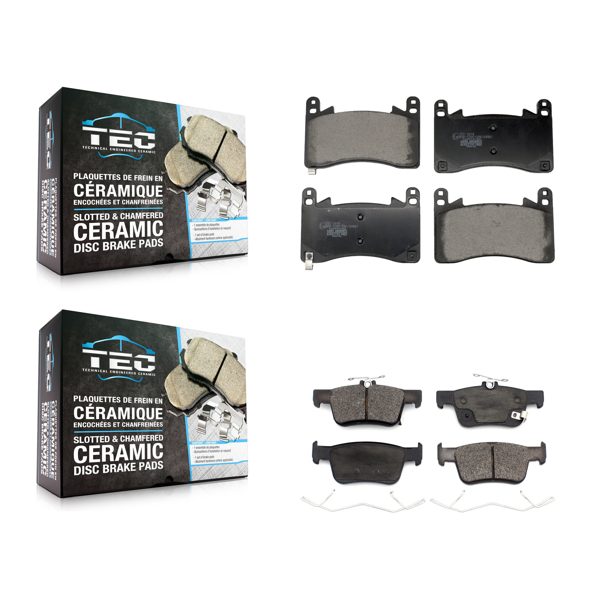 Front Rear Ceramic Brake Pads Kit For 2021-2024 Acura TLX 3.0L KTC-100807