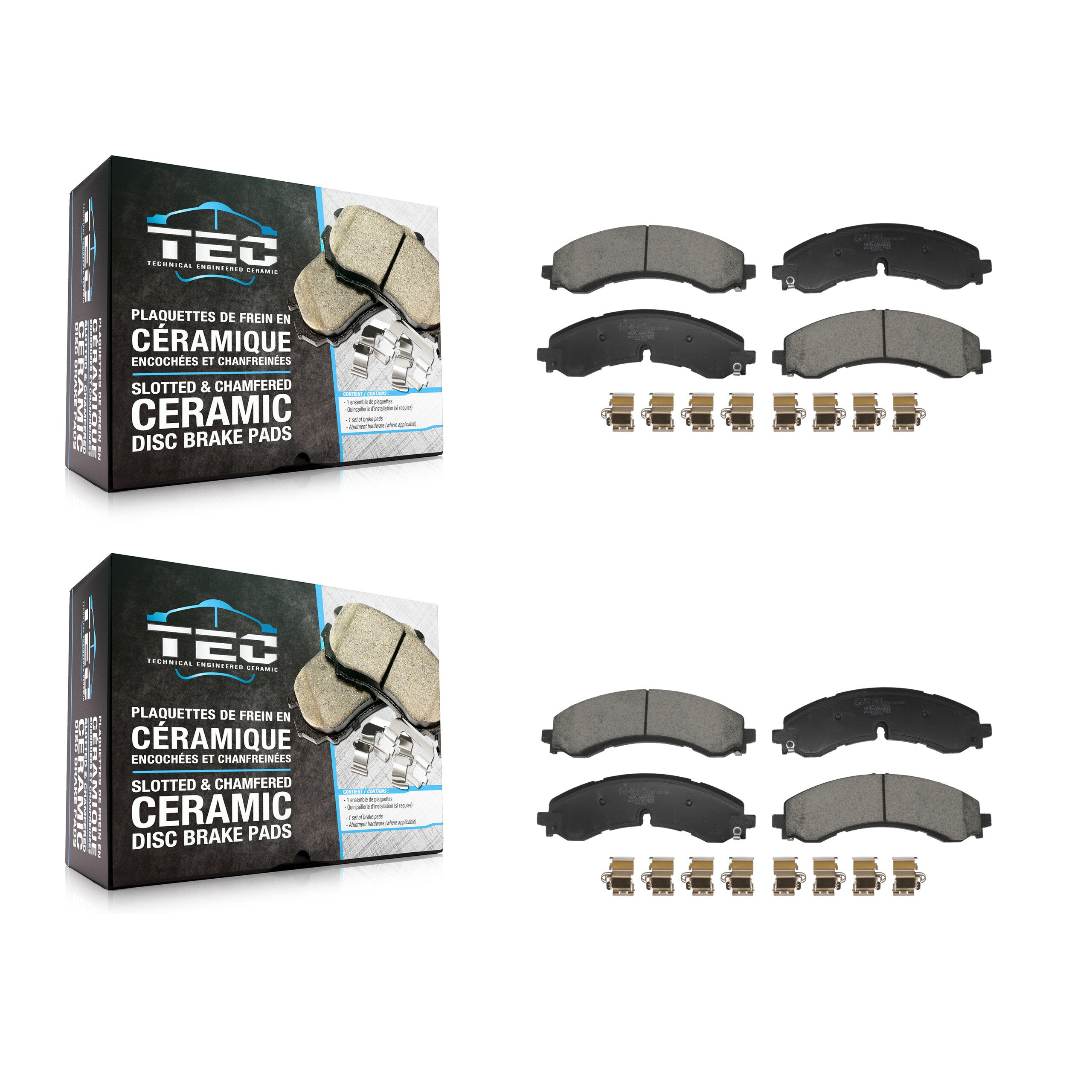 Front Rear Ceramic Brake Pads Kit For GMC Chevrolet Sierra 2500 HD Silverado 3500 KTC-100811
