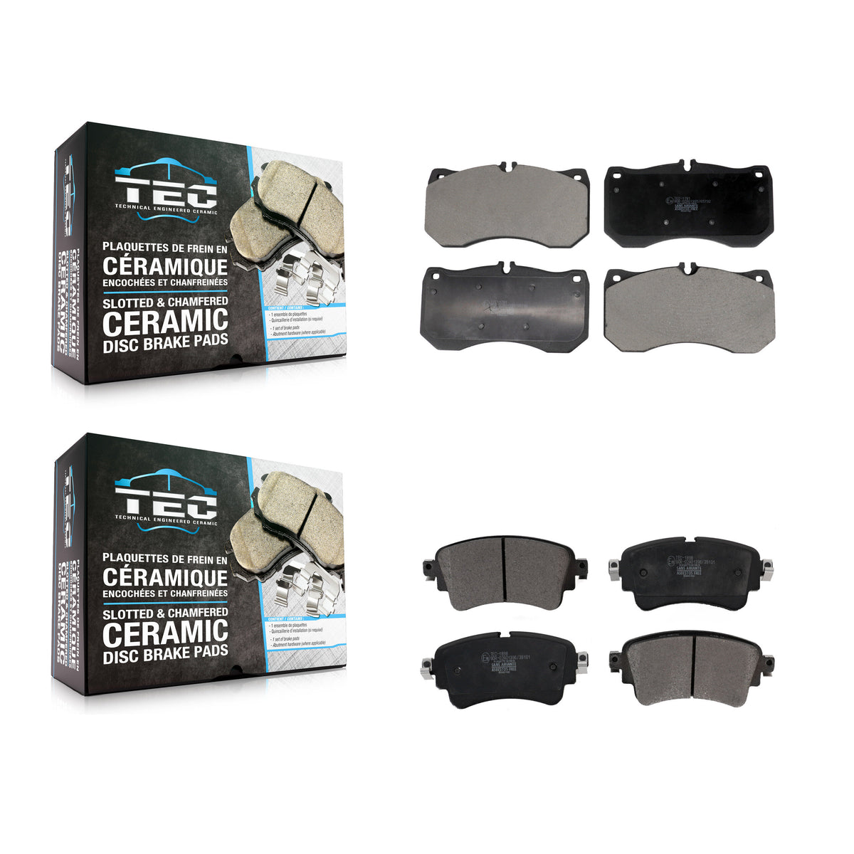 Front Rear Ceramic Brake Pads Kit For 2018-2019 Audi RS5 With Composite Brakes KTC-100815