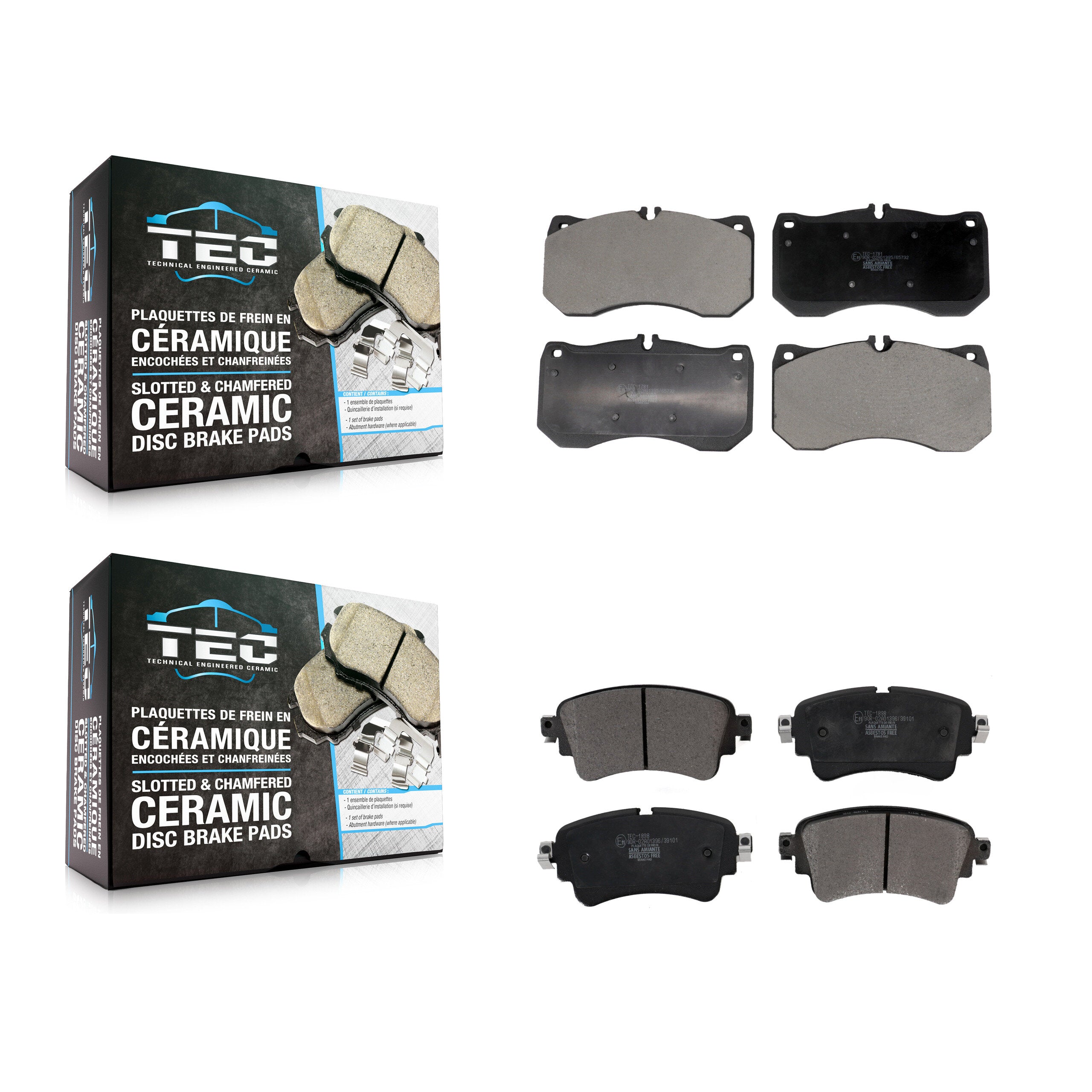 Front Rear Ceramic Brake Pads Kit For 2018-2019 Audi RS5 With Composite Brakes KTC-100815