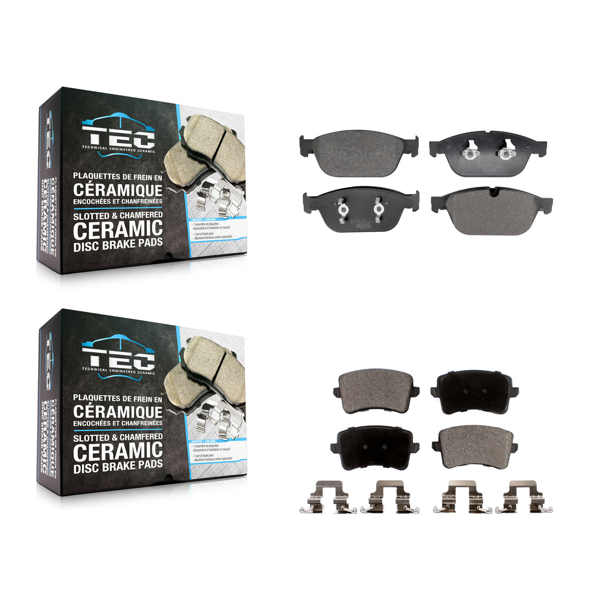 Front Rear Ceramic Brake Pads Kit For 2014-2017 Audi SQ5 With 380mm Diameter Rotor KTC-100816