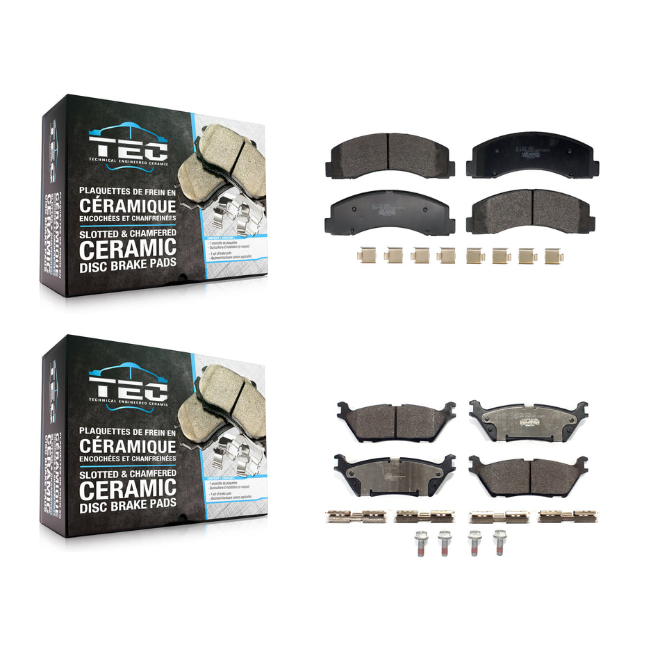 Front Rear Ceramic Brake Pads Kit For Ford F-150 Expedition Lincoln Navigator KTC-100821