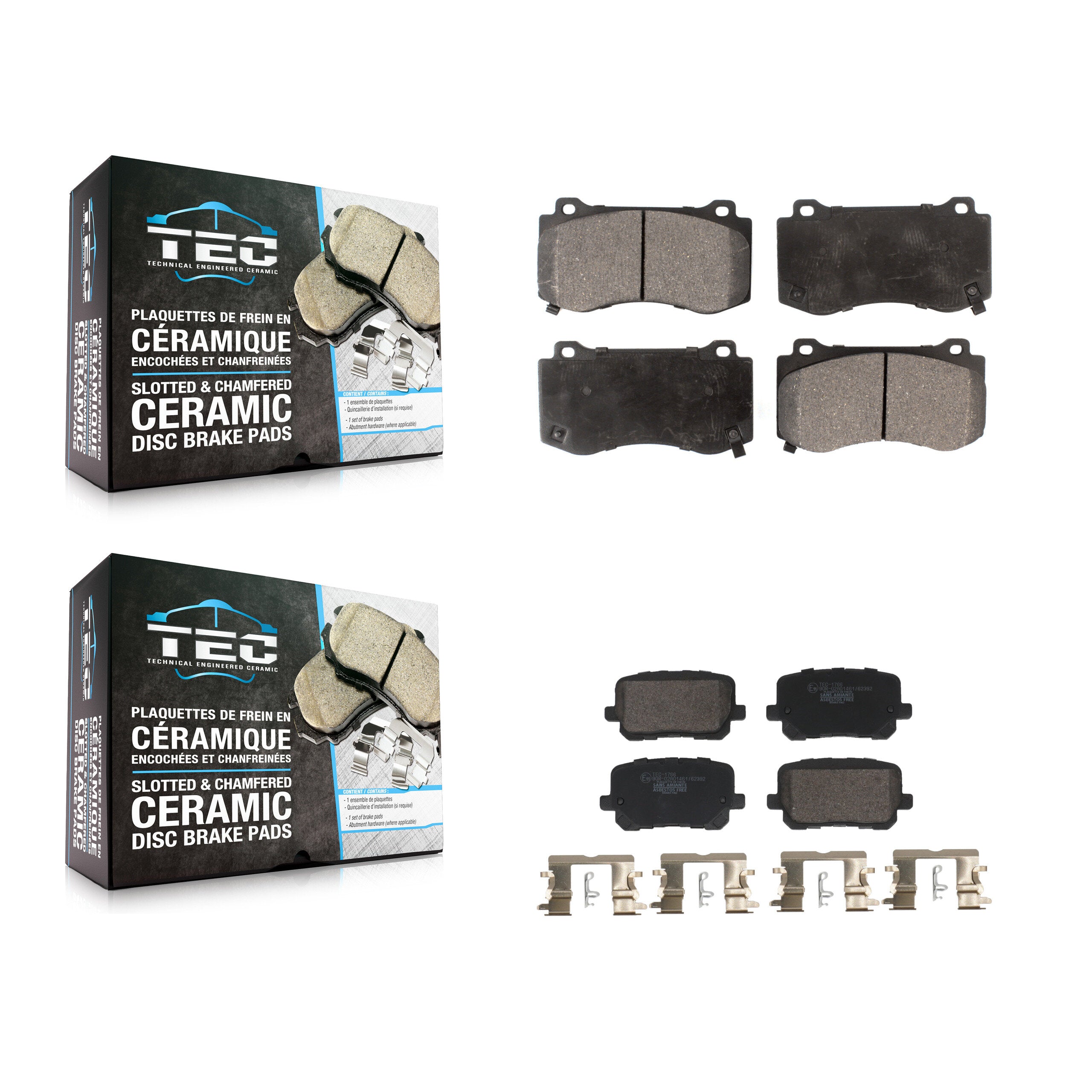 Front Rear Ceramic Brake Pads Kit For Dodge Charger With 370mm Diameter Rotor KTC-100823
