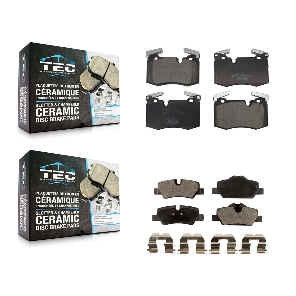 Front Rear Ceramic Brake Pads Kit For 2015 Mini Cooper With 316mm Diameter Rotor KTC-100833